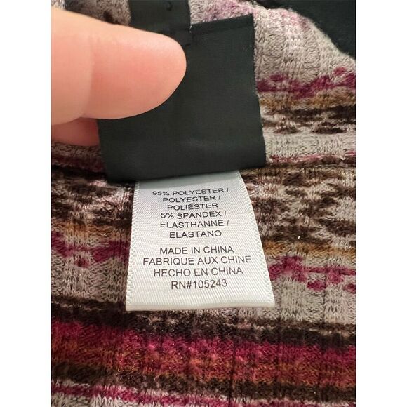 Bobeau Women's XL Multicolor Geometric Open Front Cardigan Coatigan - Picture 3 of 4